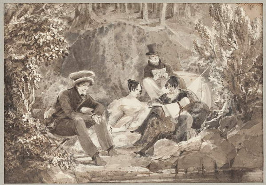 Detail of Group by the water by John Harden