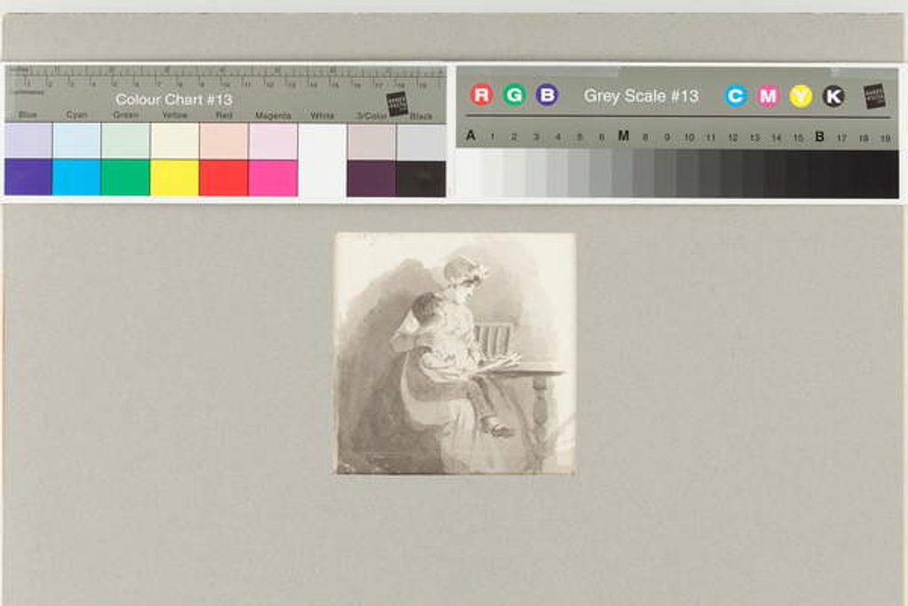 Detail of Reading to a boy, the young Robert Allen, 1807 by John Harden