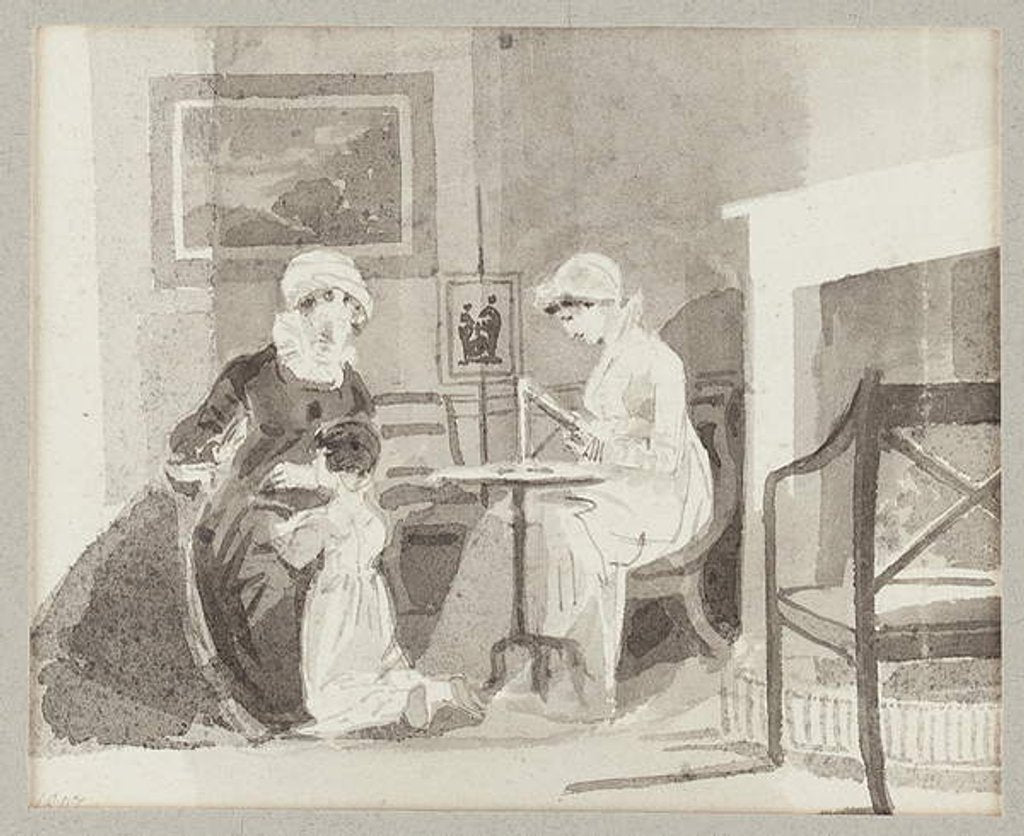 Detail of Mrs H, Jessie & the young Sophia, 1807 by John Harden