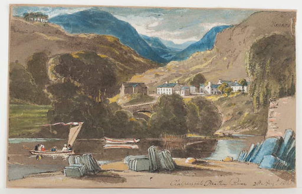 Detail of Slate wharf at Clappersgate, 1817 by John Harden