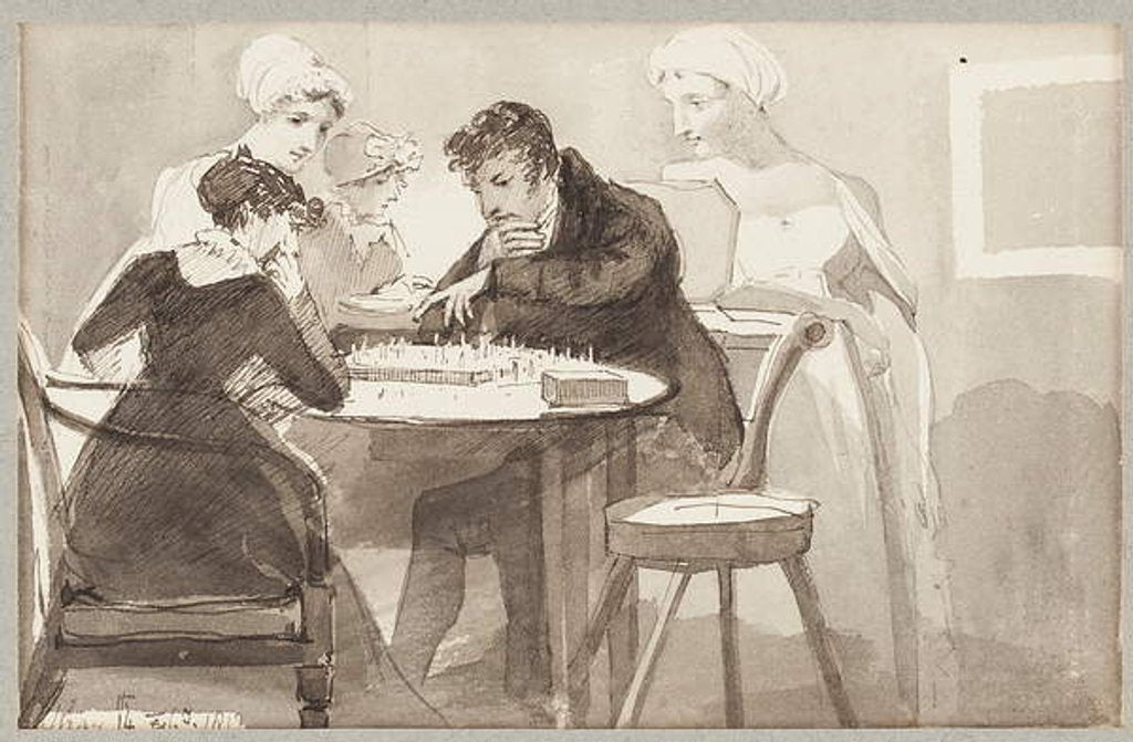 Detail of Chess, 1812 by John Harden