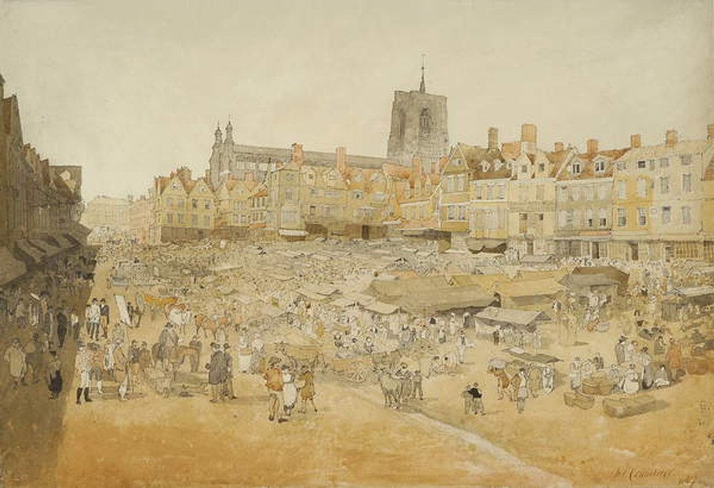 Detail of The Market Place, Norwich, taken from Mr Cooper's, 1807 by John Sell Cotman