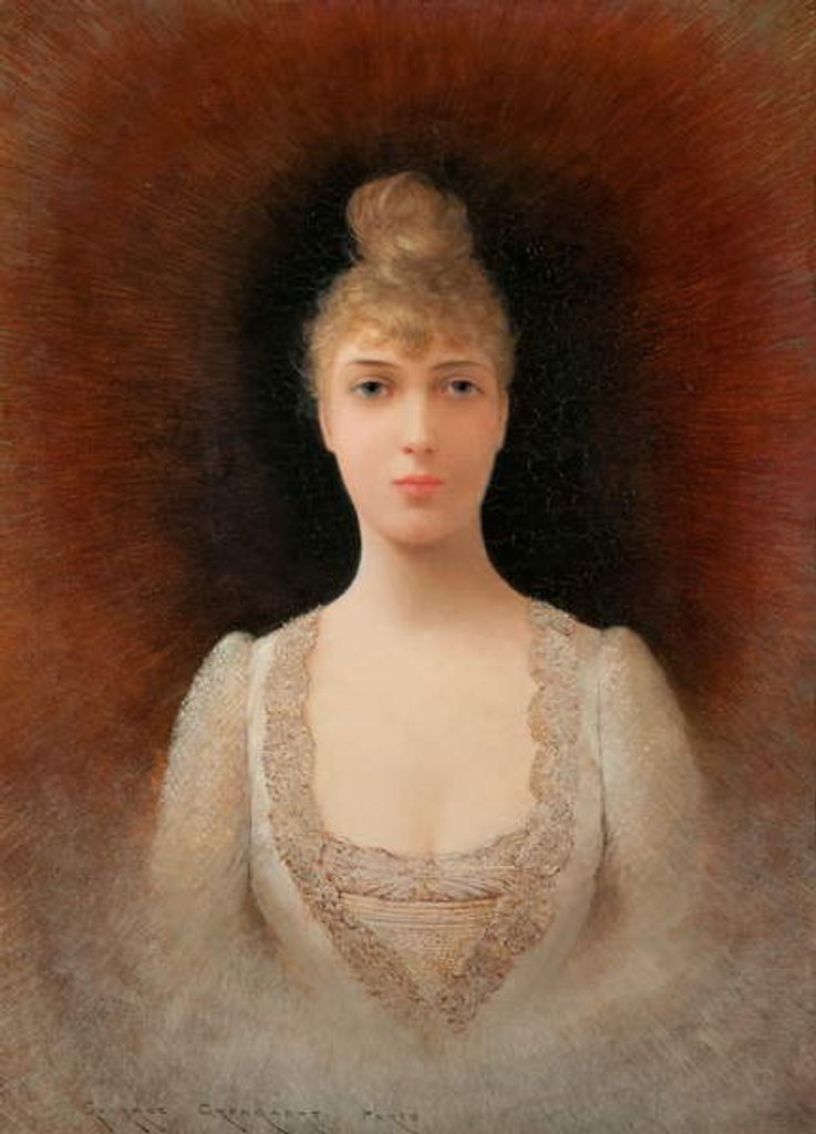 Detail of Portrait of a Flaxen-Haired Woman by Georges Croegaert