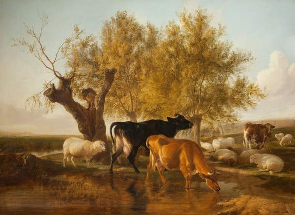 Detail of Canterbury Meadows, Evening by Thomas Sidney Cooper