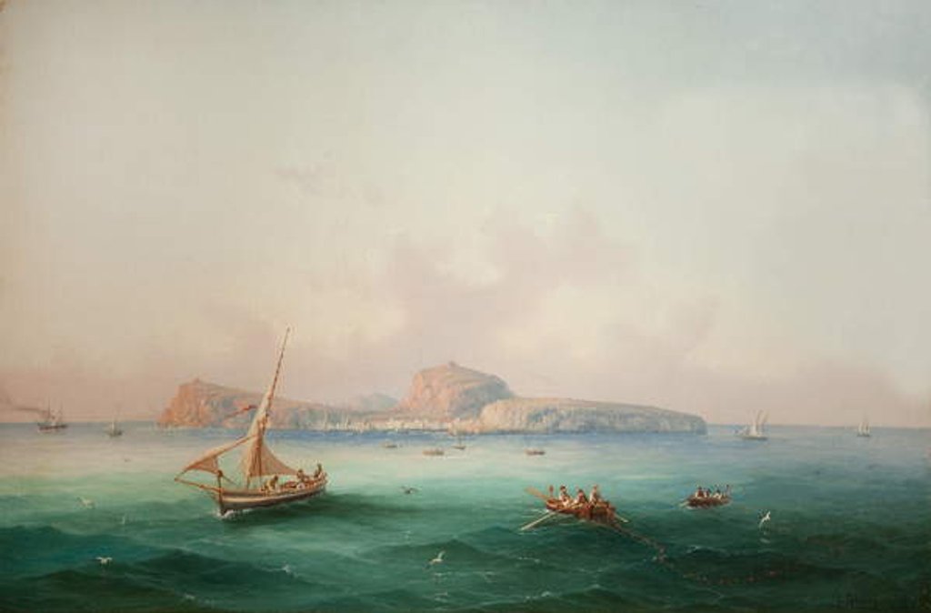 Detail of View of Capri, 1868 by Giancinto Gianni