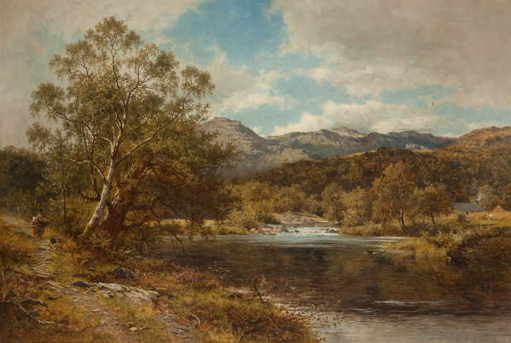 Detail of On the Llygwy, North Wales by Benjamin Williams Leader