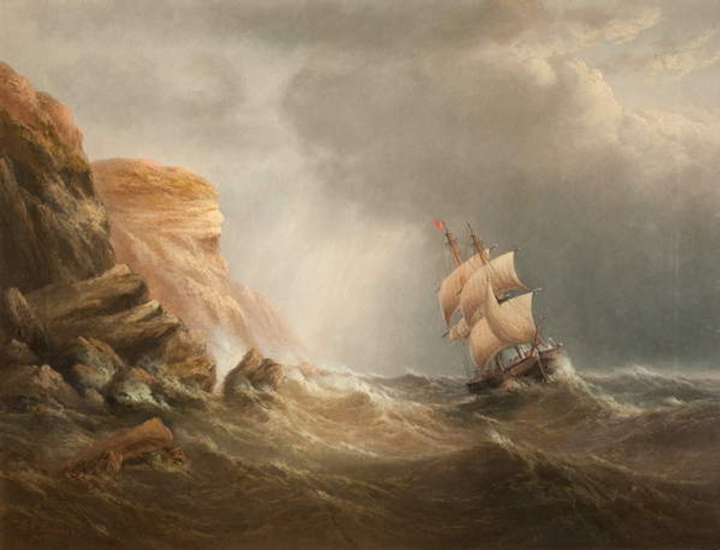 Detail of Rocky Coastal Scene by Edward King Redmore