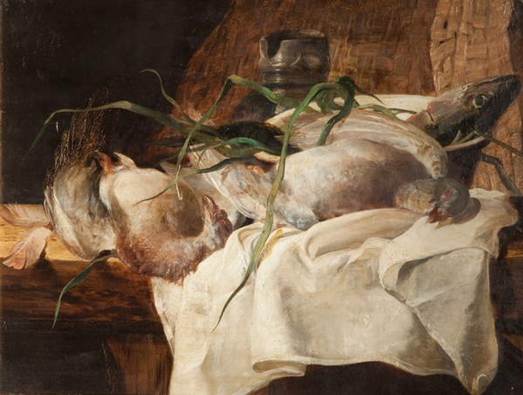 Detail of Still Life with Game by School French