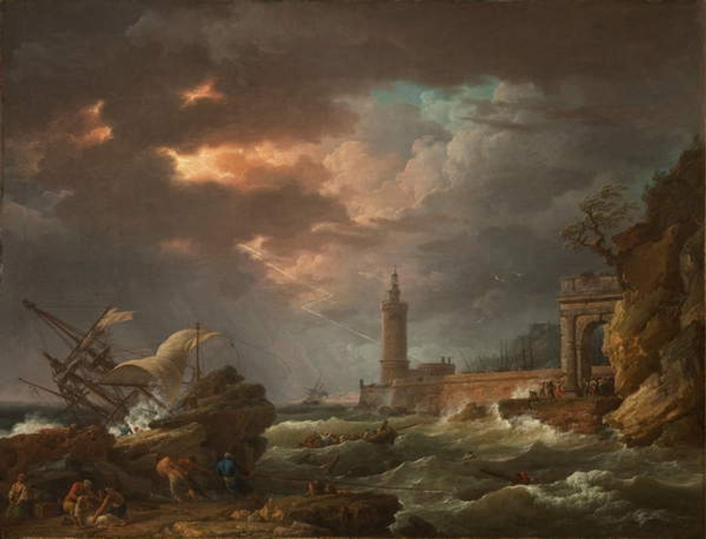 Detail of The Tempest, 1754 by Claude Joseph Vernet