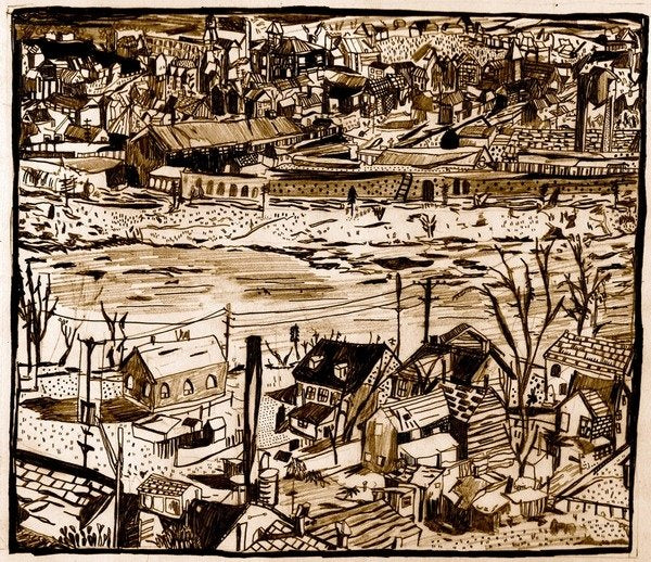 Detail of Town, 2013 by Pat Macdonald