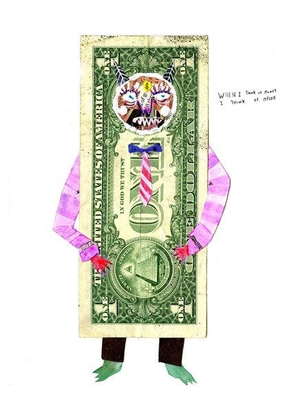 Detail of Dollar Man, 2012 by Pat Macdonald