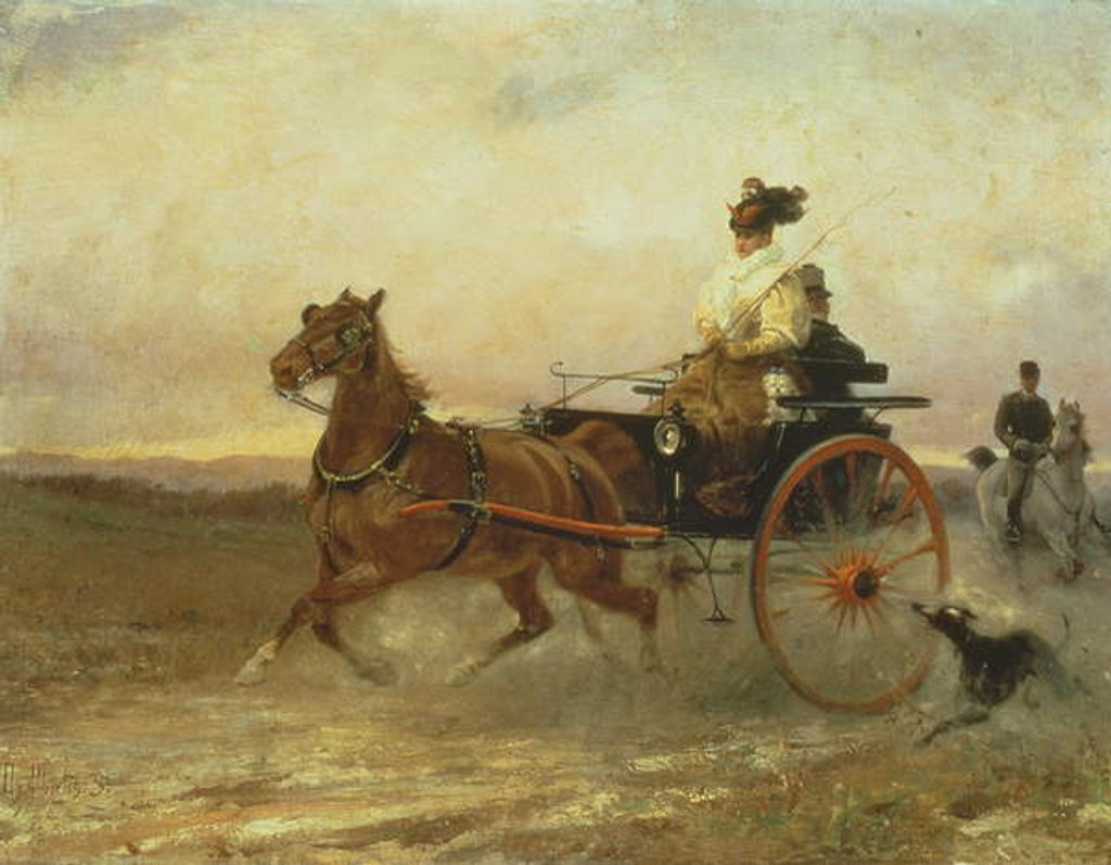 Detail of Woman in a Gig by Sebastiano de Albertis