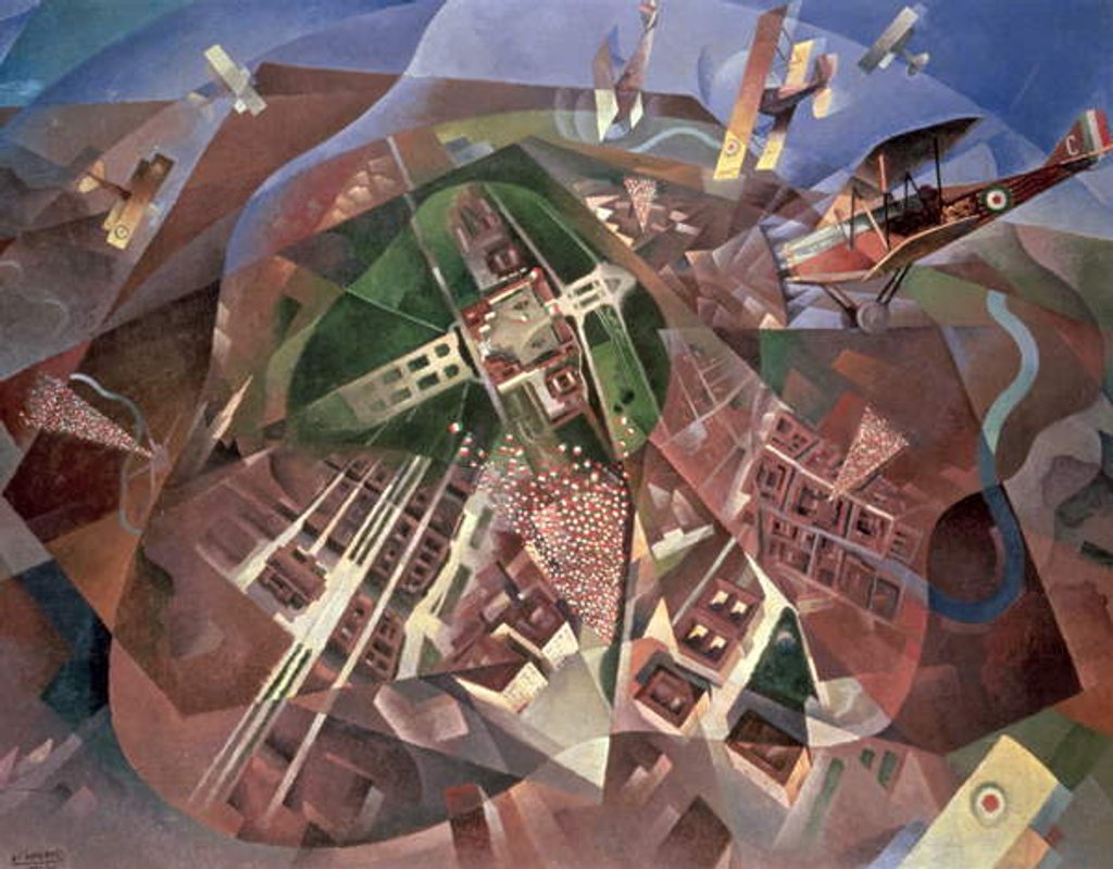 Detail of Flight Over Vienna, 1933 by Alfredo G. Ambrosi