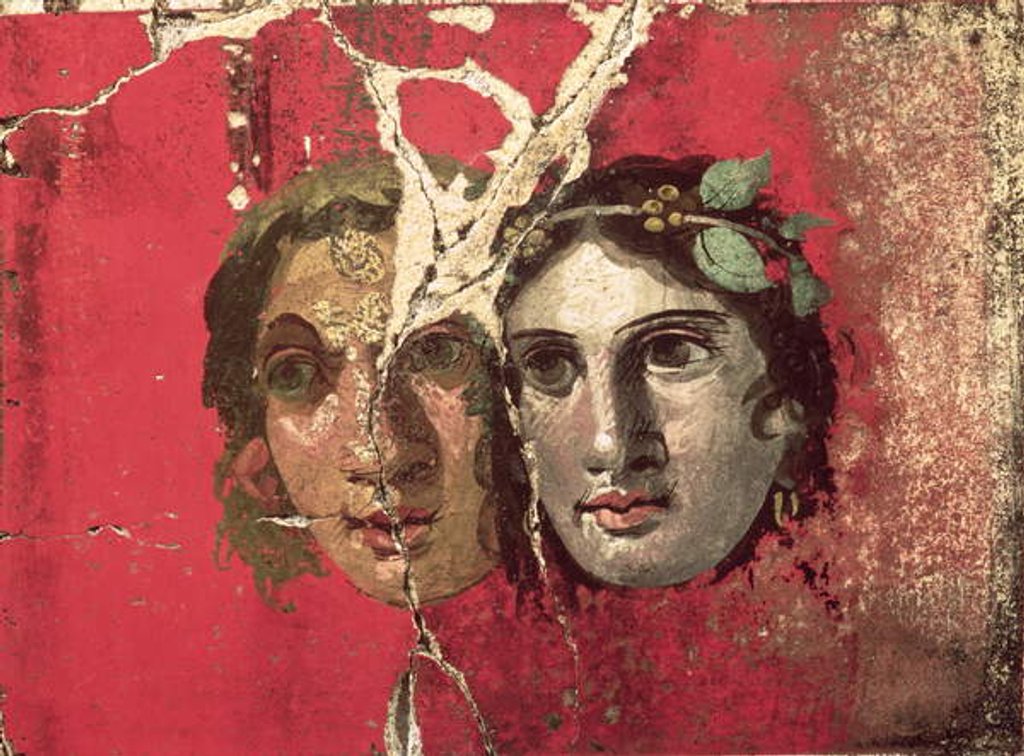 Detail of Wall painting of a couple, Pompeii, 1st century AD by Anonymous