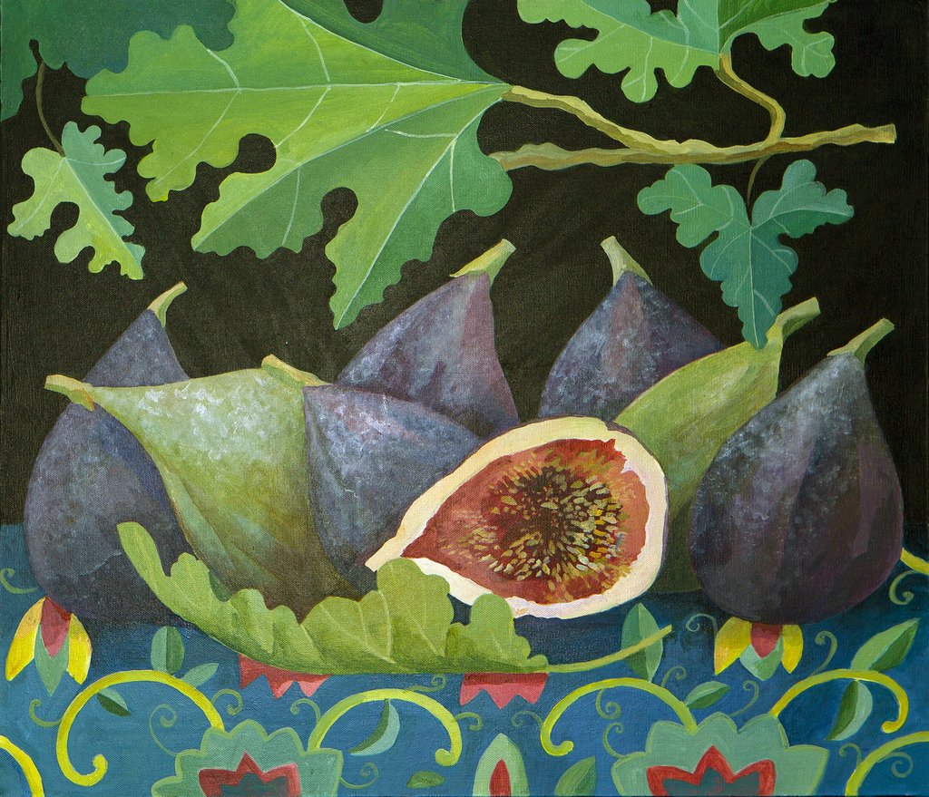 Detail of Figs on black, 2014 by Jennifer Abbott