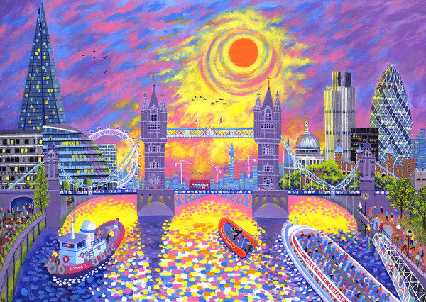 Detail of Sunset:Pool Of London, 2013 by David Newton