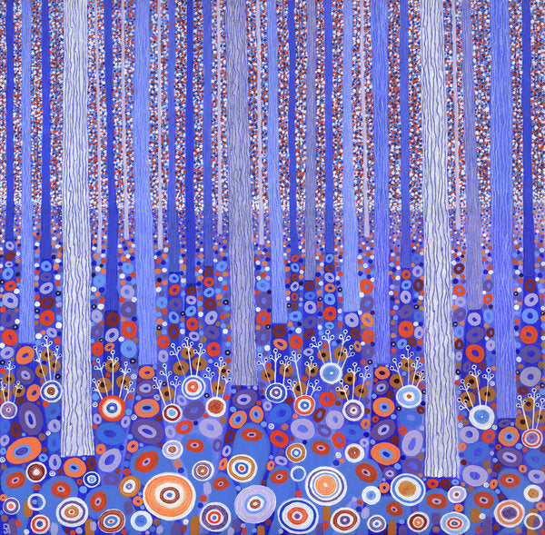 Detail of Blue Orange Forest, 2015 by David Newton