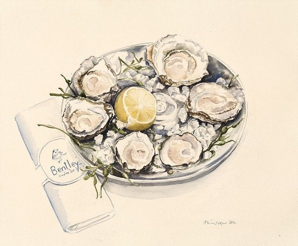 Detail of A Plate of Oysters, 2012 by Alison Cooper
