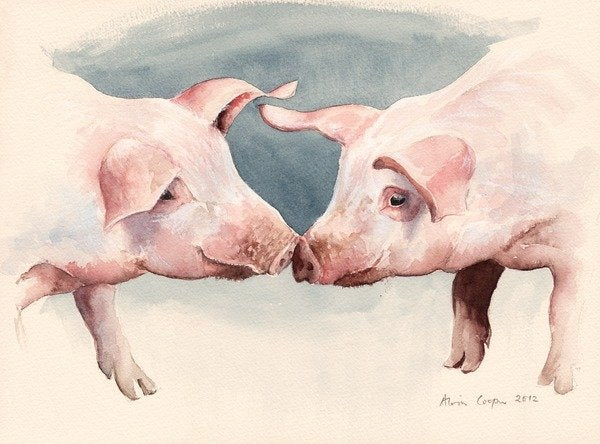 Detail of Two Little Piggies, 2012 by Alison Cooper