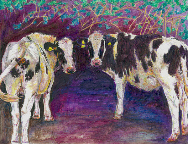 Detail of Sheltering Cows, 2011 by Helen White