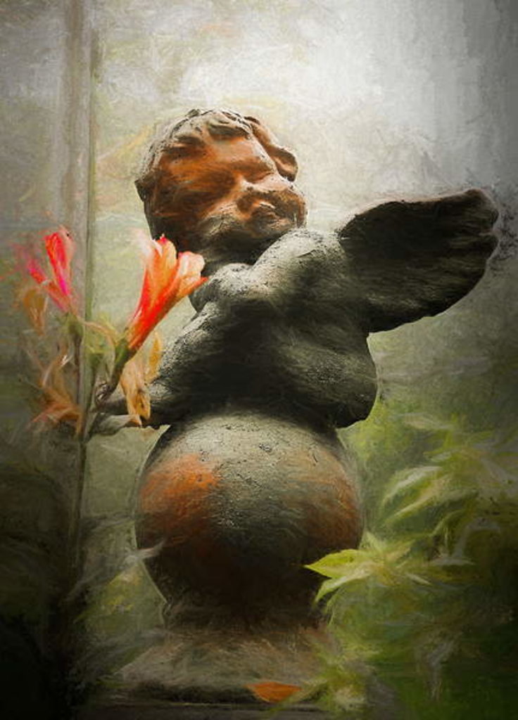 Detail of Sleeping Cherub, 2018 by Helen White