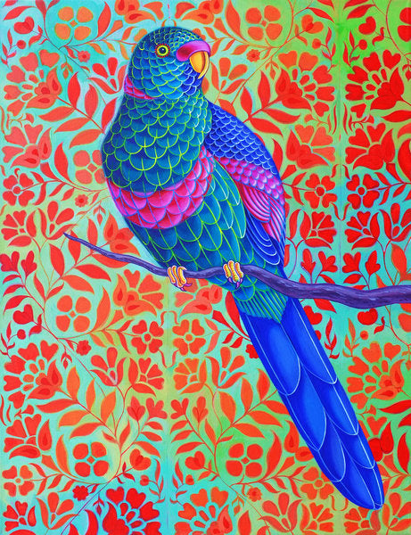 Detail of Blue Parrot, 2015 by Jane Tattersfield