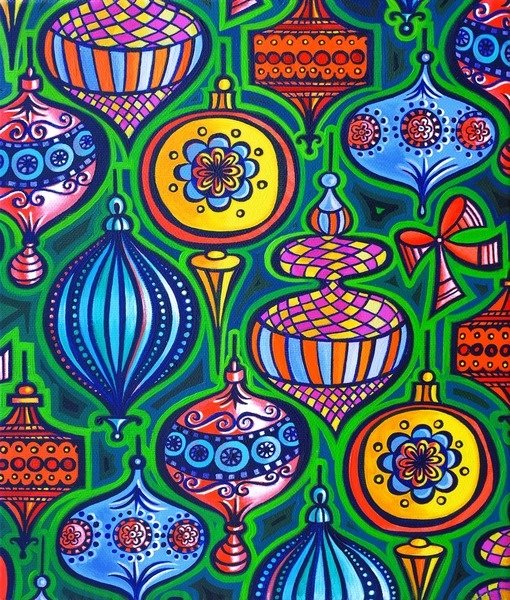 Detail of Christmas baubles, 2015 by Jane Tattersfield