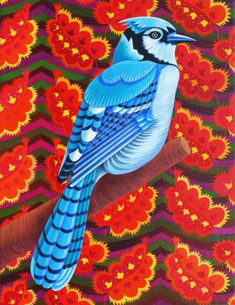 Detail of Blue Jay, 2016 by Jane Tattersfield