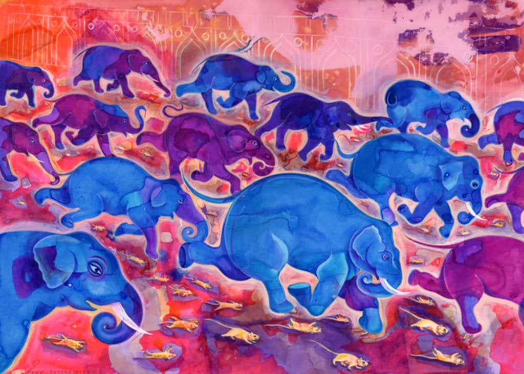 Detail of Elephants, 1998 by Jane Tattersfield