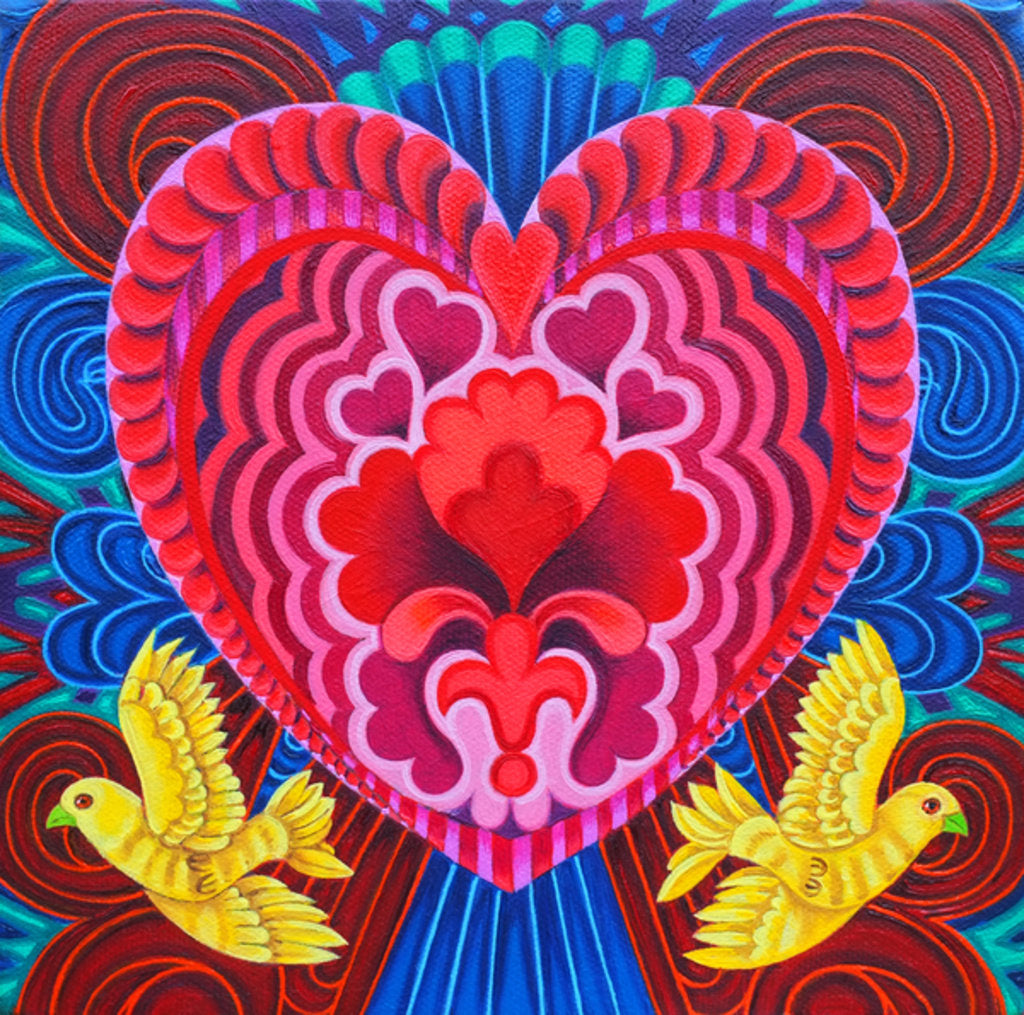 Detail of Heart and birds, 2016, by Jane Tattersfield