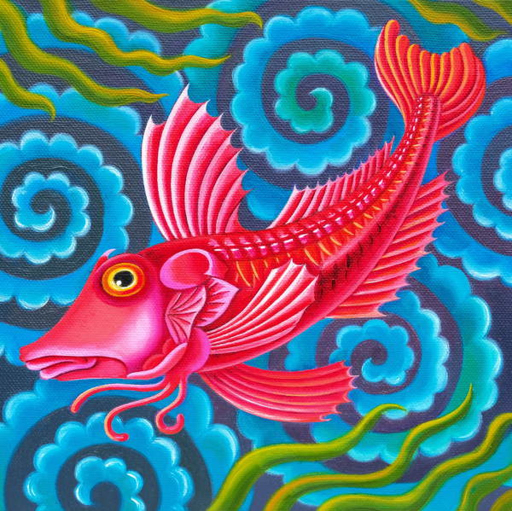 Detail of Gurnard fish, 2017 by Jane Tattersfield