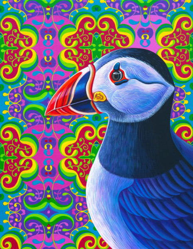 Detail of Puffin, 2018 by Jane Tattersfield