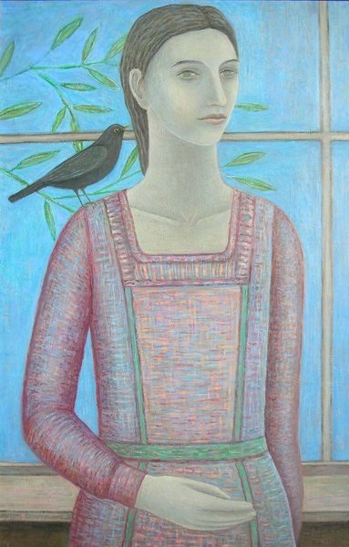 Detail of A Woman and a Blackbird are One by Ruth Addinall
