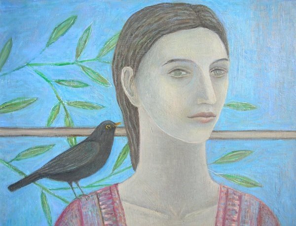 Detail of A Woman and a Blackbird are One by Ruth Addinall