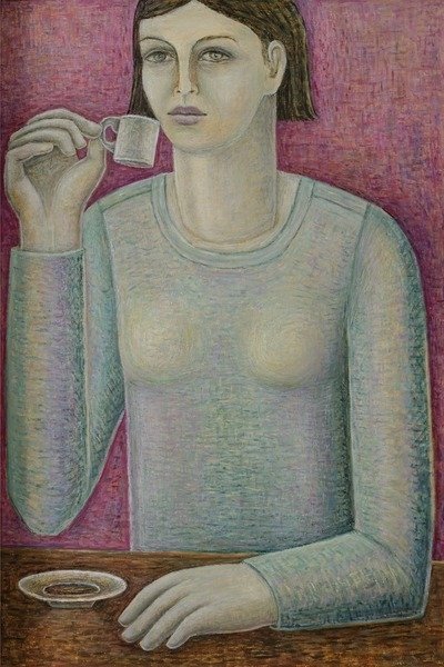 Detail of Boxy Espresso Girl, 2011 by Ruth Addinall