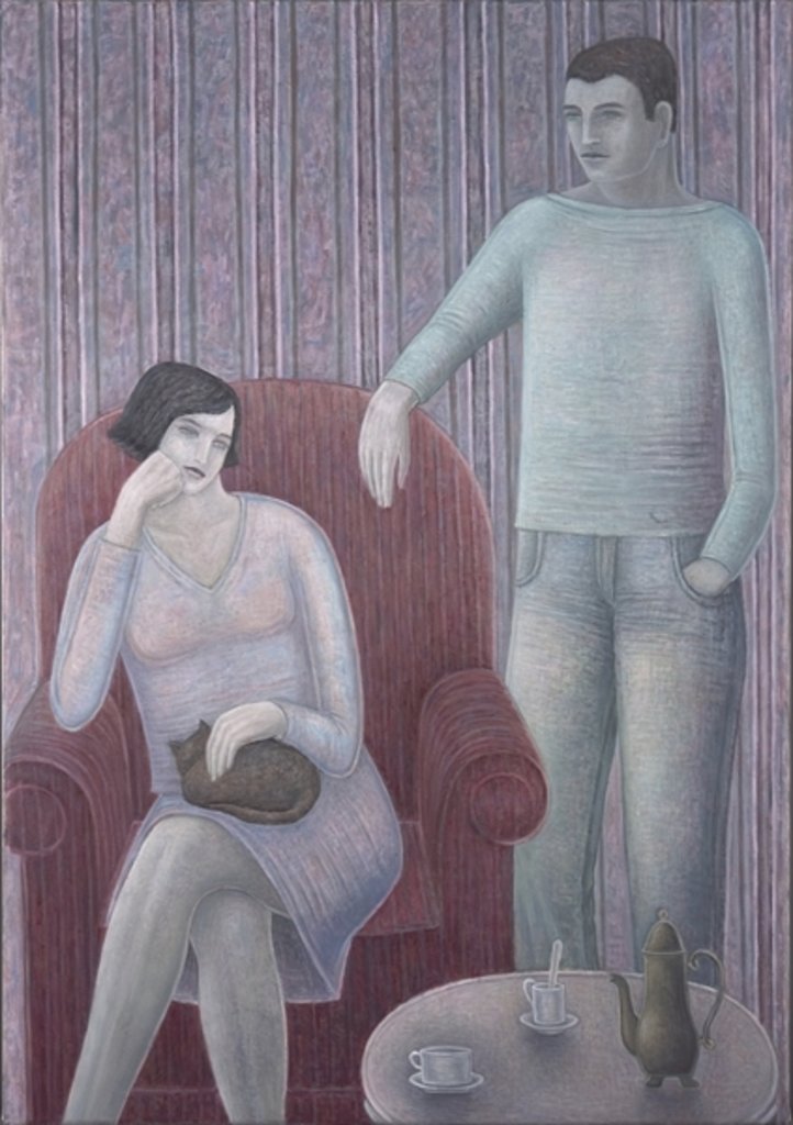 Detail of Couple with Cat, 2008 by Ruth Addinall