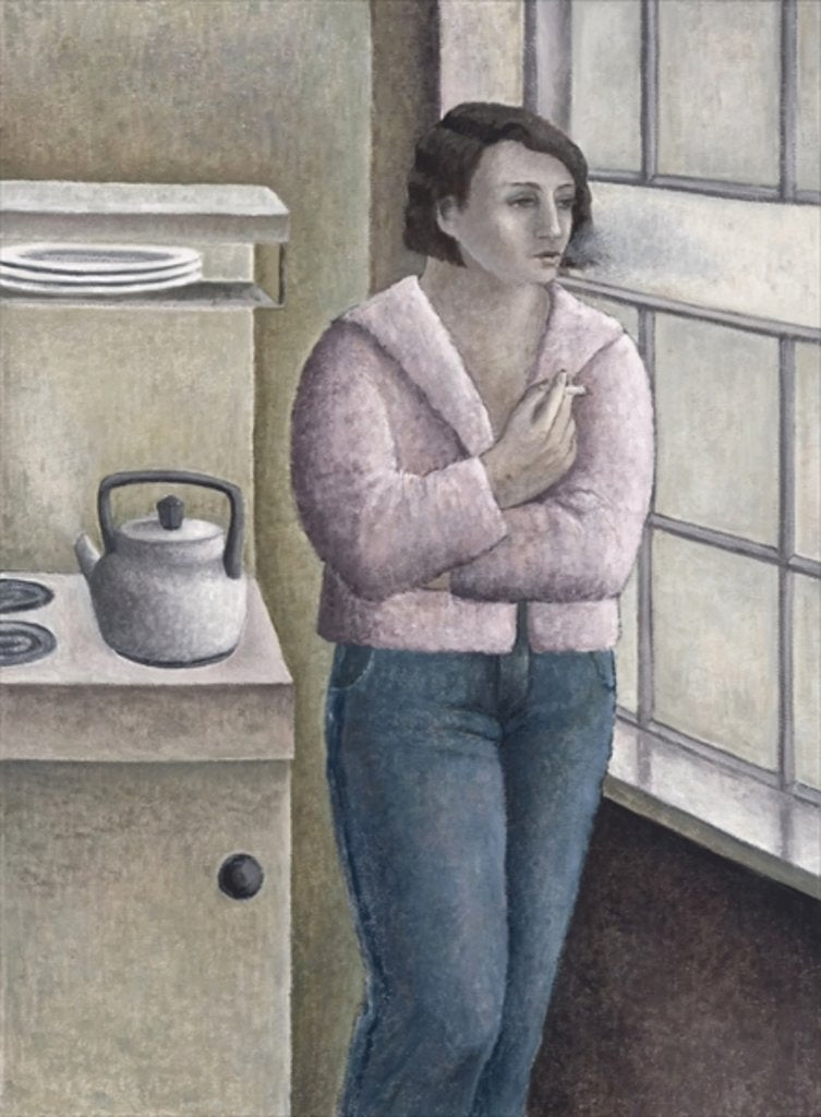 Detail of Woman Smoking at Window, 1996 by Ruth Addinall