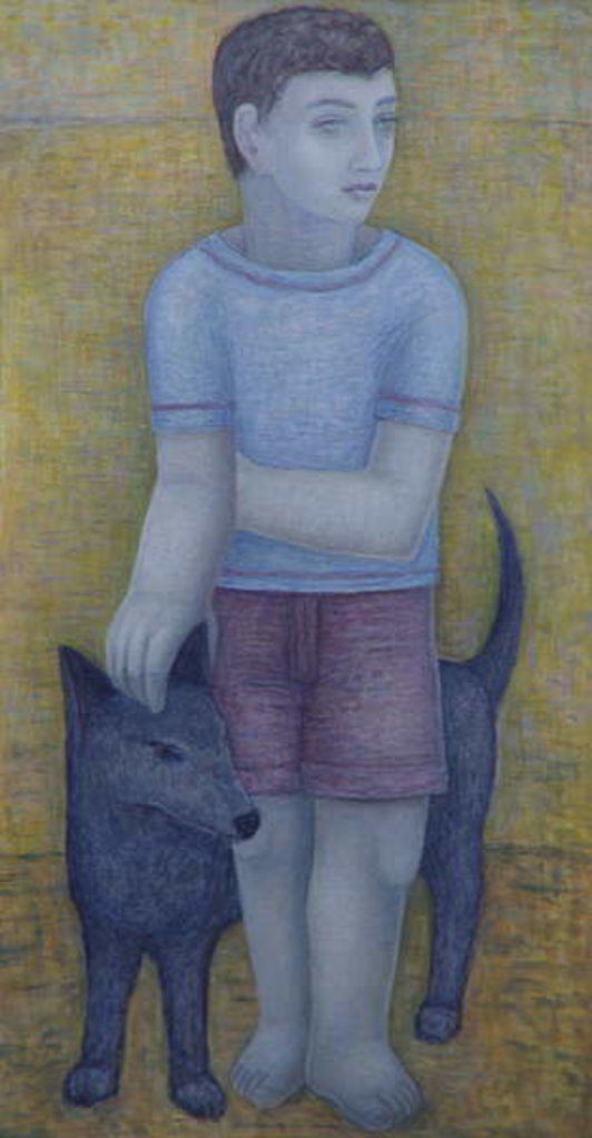 Detail of Boy with Dog, 2016 by Ruth Addinall