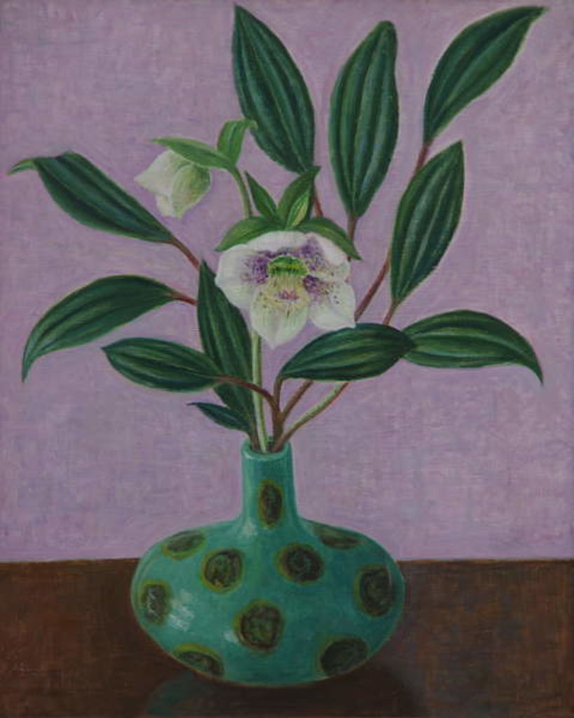 Detail of Hellebores with Viburnum Leaves, 2015 by Ruth Addinall