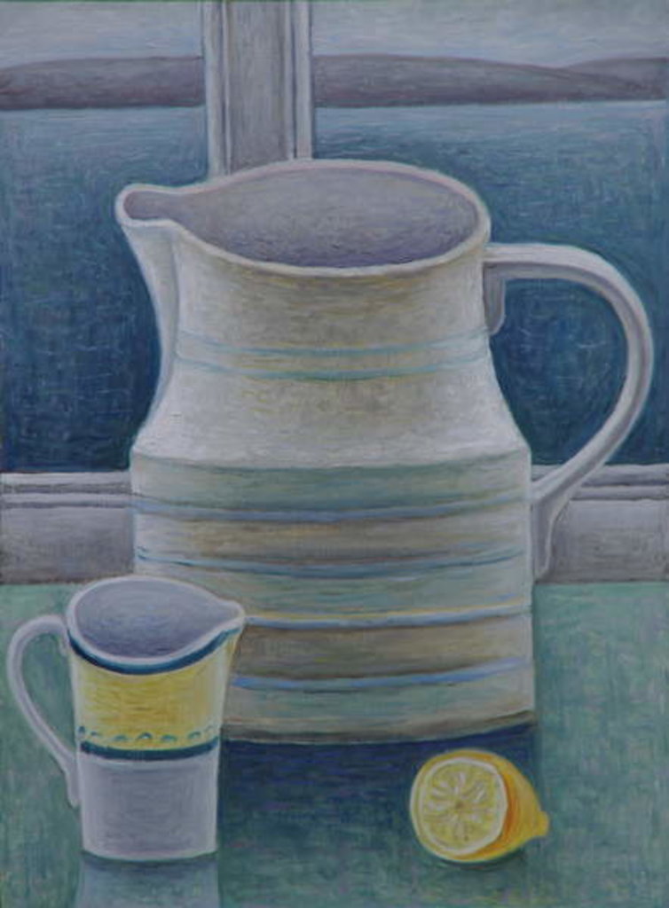 Detail of Still Life with Two Jugs and Lemon by Ruth Addinall