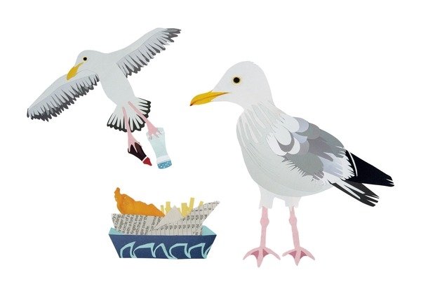 Detail of Seagulls, 2014 by Isobel Barber