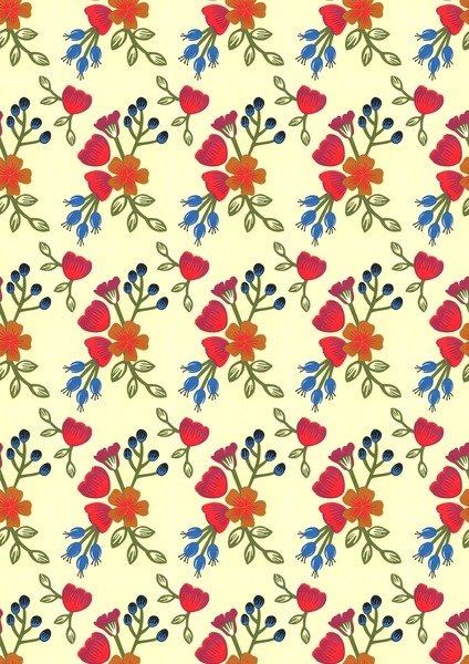 Detail of Flora print, 2015 by Isobel Barber