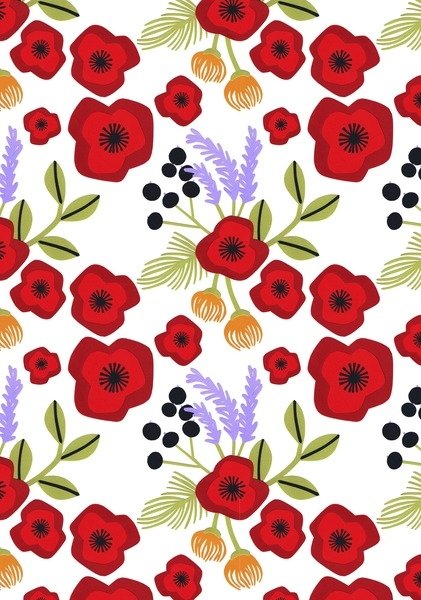 Detail of Poppy print, 2015 by Isobel Barber