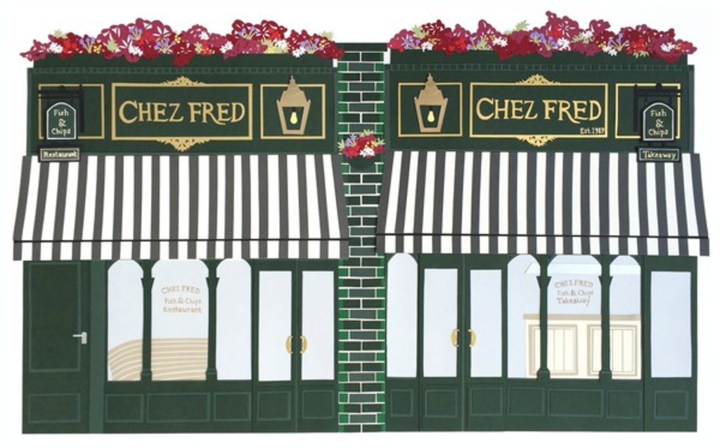 Detail of Chez Fred, 2016 paper by Isobel Barber