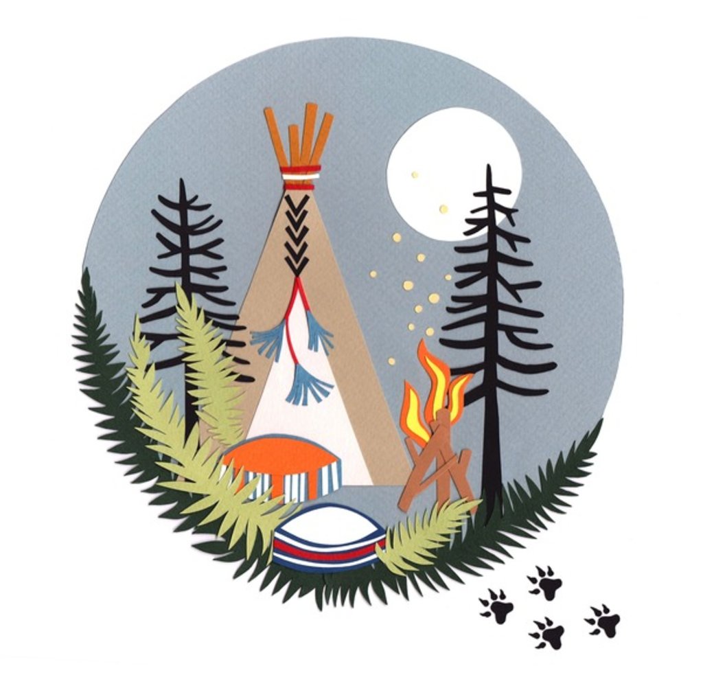 Detail of Great Outdoor Camping, 2016 paper by Isobel Barber