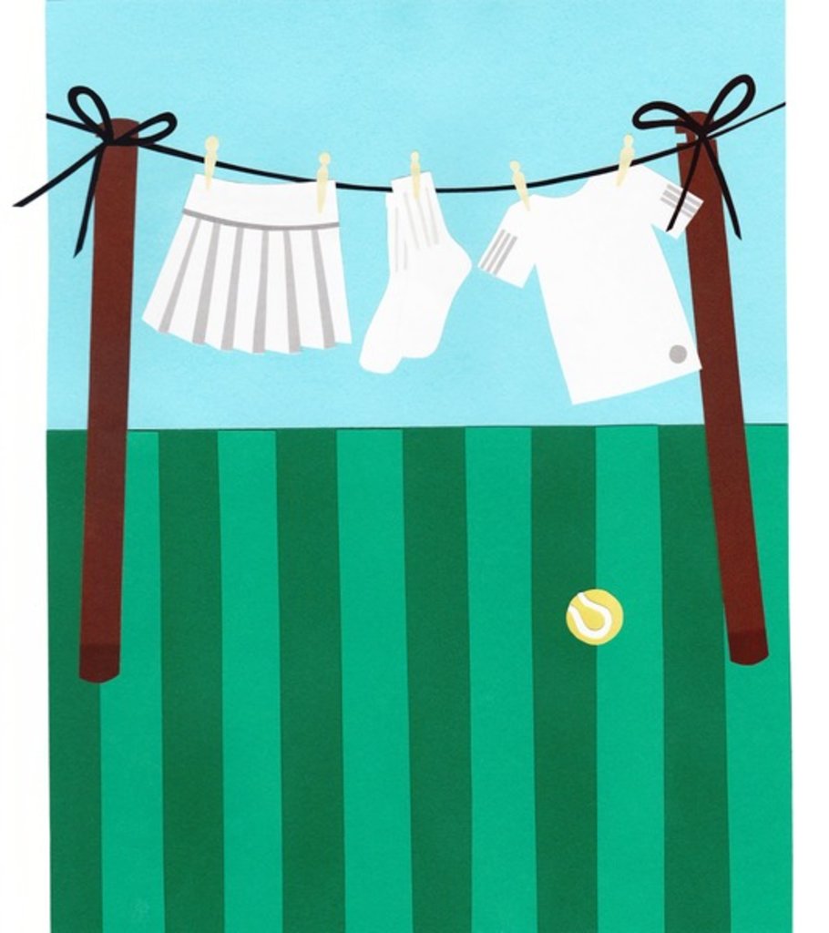 Detail of Tennis, 2016 paper by Isobel Barber