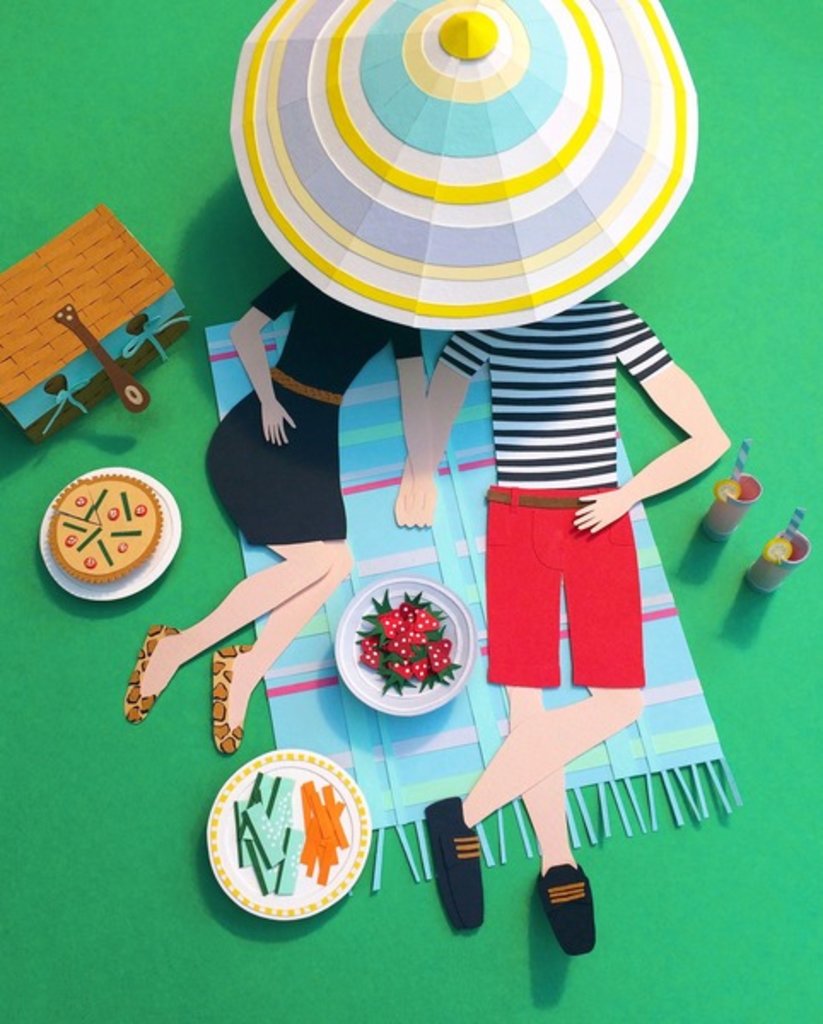 Detail of Picnic in the Park, 2016 by Isobel Barber