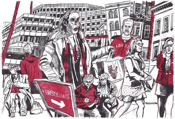 Detail of Lunchtime SE1, 2014 by Matt Bannister