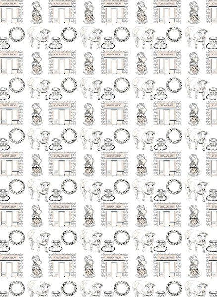 Detail of Bull in a China Shop, 2015 by Beth Travers