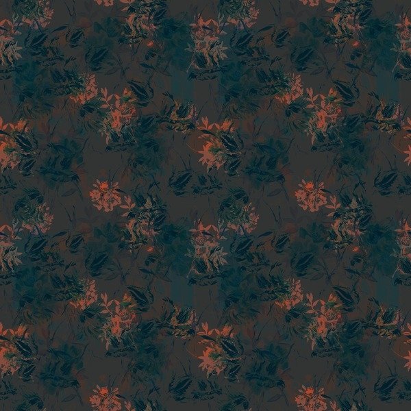 Detail of Burnt Umber Floral, 2015 by Beth Travers